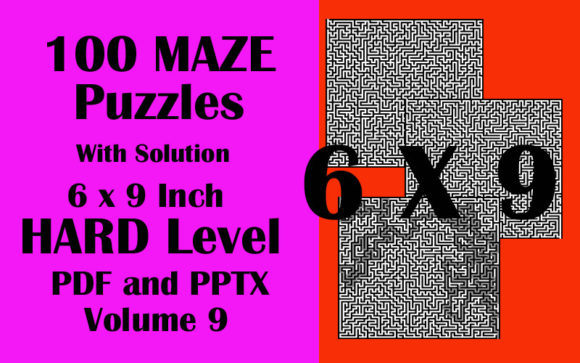 100 Maze Puzzle Hard 6x9 PDF PPTX Vol 9