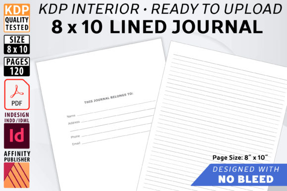 8 X 10 Lined Journal - NO BLEED: A Versatile Tool for Creative and Practical Use
