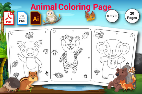 Animal Coloring Pages for Kids Vol-02