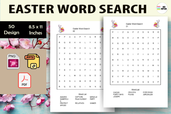 Easter Word Search - 01: A Creative and Engaging Addition to Your KDP Portfolio