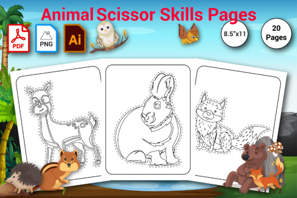 Enhancing Fine Motor Skills with Animal Scissors Skill Pages for Kids
