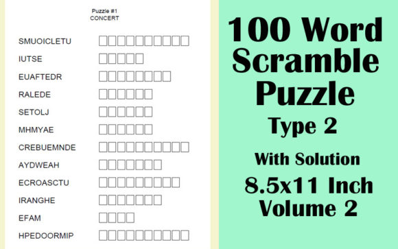 Mastering 100 Word Scramble Type2 8.5x11 KDP V 2: A Comprehensive Guide